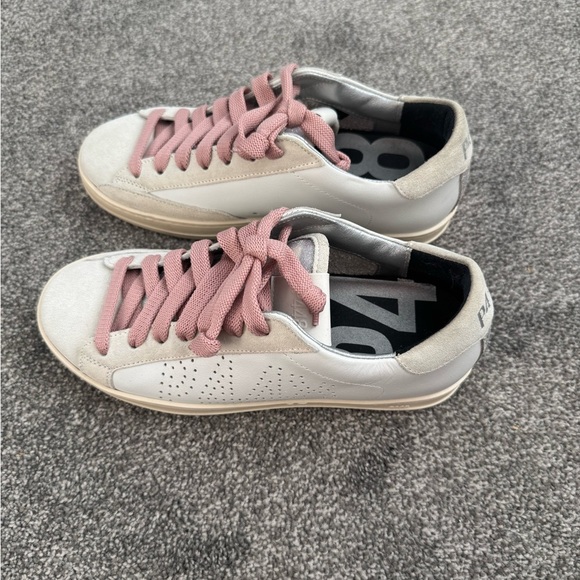 P448 Cream with Rose and Silver Trims Shoes Made in Italy Size 36 - Picture 2 of 13